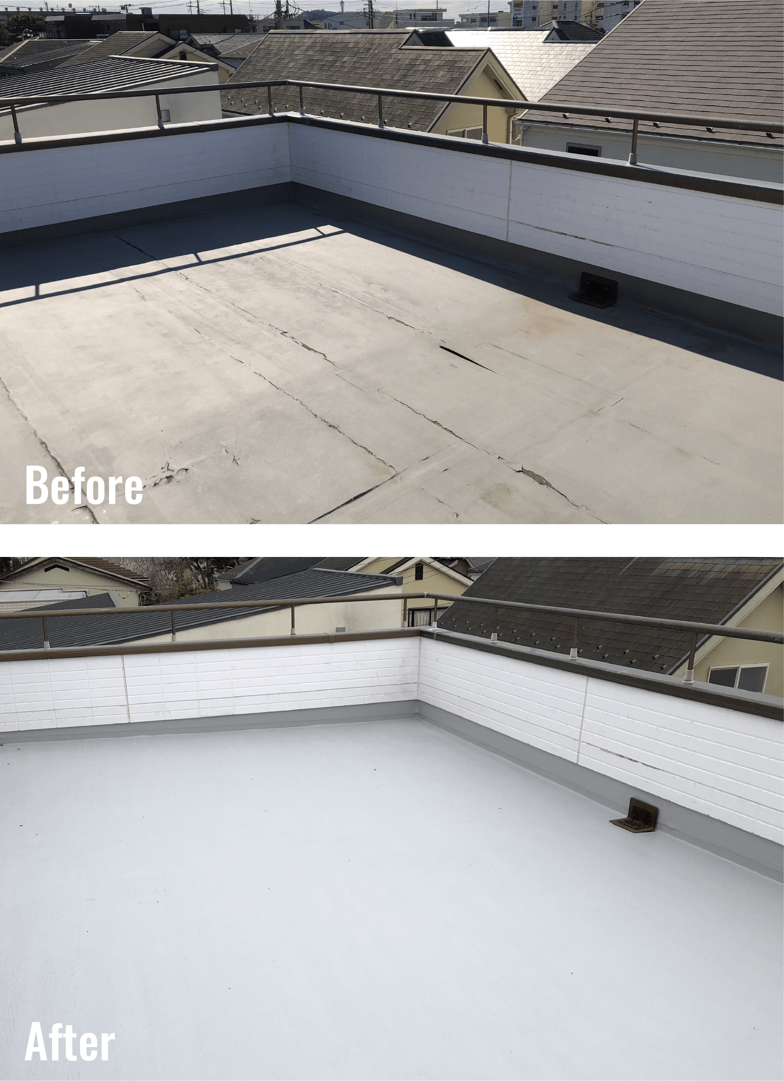 リボール防水施工前後の写真