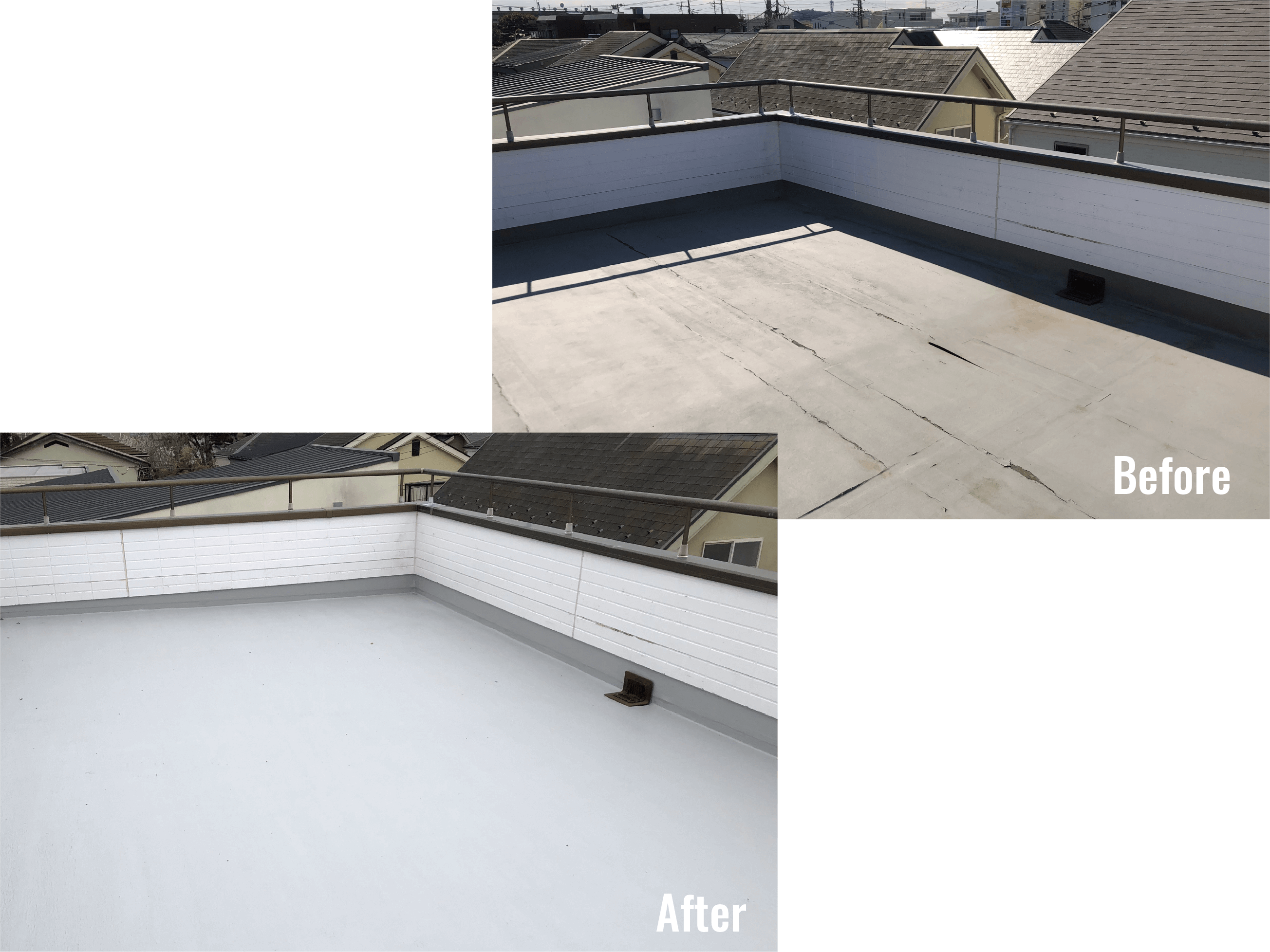 リボール防水施工前後の写真